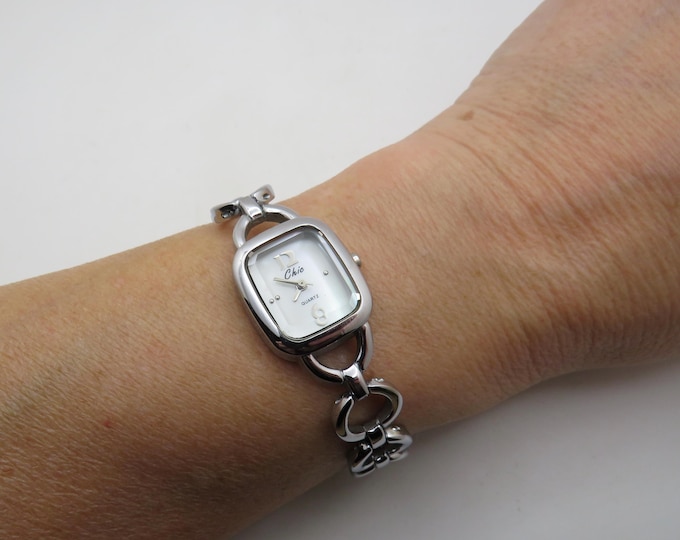 Vintage square watch / Rectangle watch / Chic Dress Watch / Large 7.3" wrist size  Watch /  Gift for her (m29)