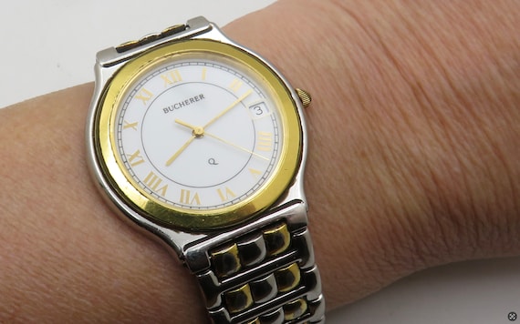 Bucherer 時計 ゴールドシルバー Vintage Bucherer Watch / Swiss Sports Watch / Vintage Gents Watch