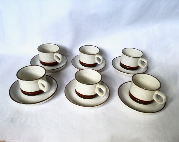 Denby potters wheel set / 12x vintage tea cup  set /  Rare Espresso / retro coffee / made in England