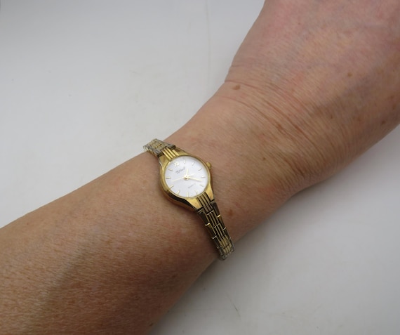 Vintage Gold Ladies Watch by F Hinds, Fits 6" Wrist (J7)