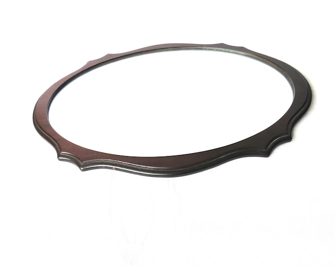 VINTAGE dark wood mirror / Retro Scandinavian Teak / Dark wood Framed Mirror / 1960s / retro home decor / vintage mirror / retro teak /