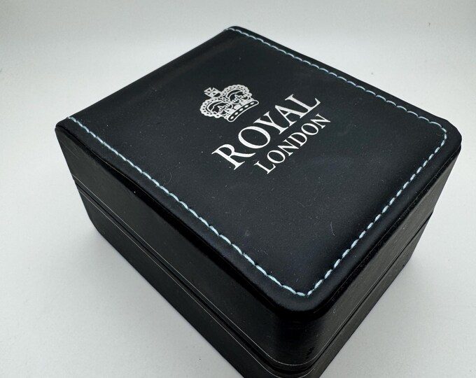 Royal London Ladies Watch New With Box Silver Tone Bracelet Black Dial Crystal Dress Watch Gift For Her Boxed