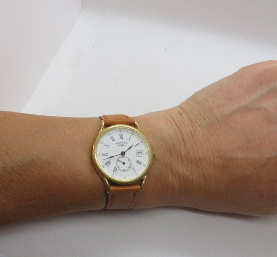 Vintage Rotary watch / Sub dial Quartz watch / white faced watch / vintage gents Watch / watch / vintage sport  / watch / mens watch