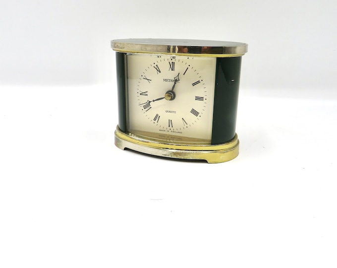 vintage small Mantle clock / carriage  clock / Metamec Clock / retro clock  /  Working clock / made in England