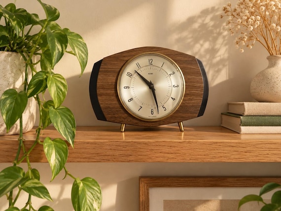 vintage Mantle Metamec clock / Working Mechanical clock (a)