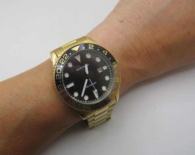 Vintage sports watch / gold watch / gents Watch / Watches / Gift for him (r24)