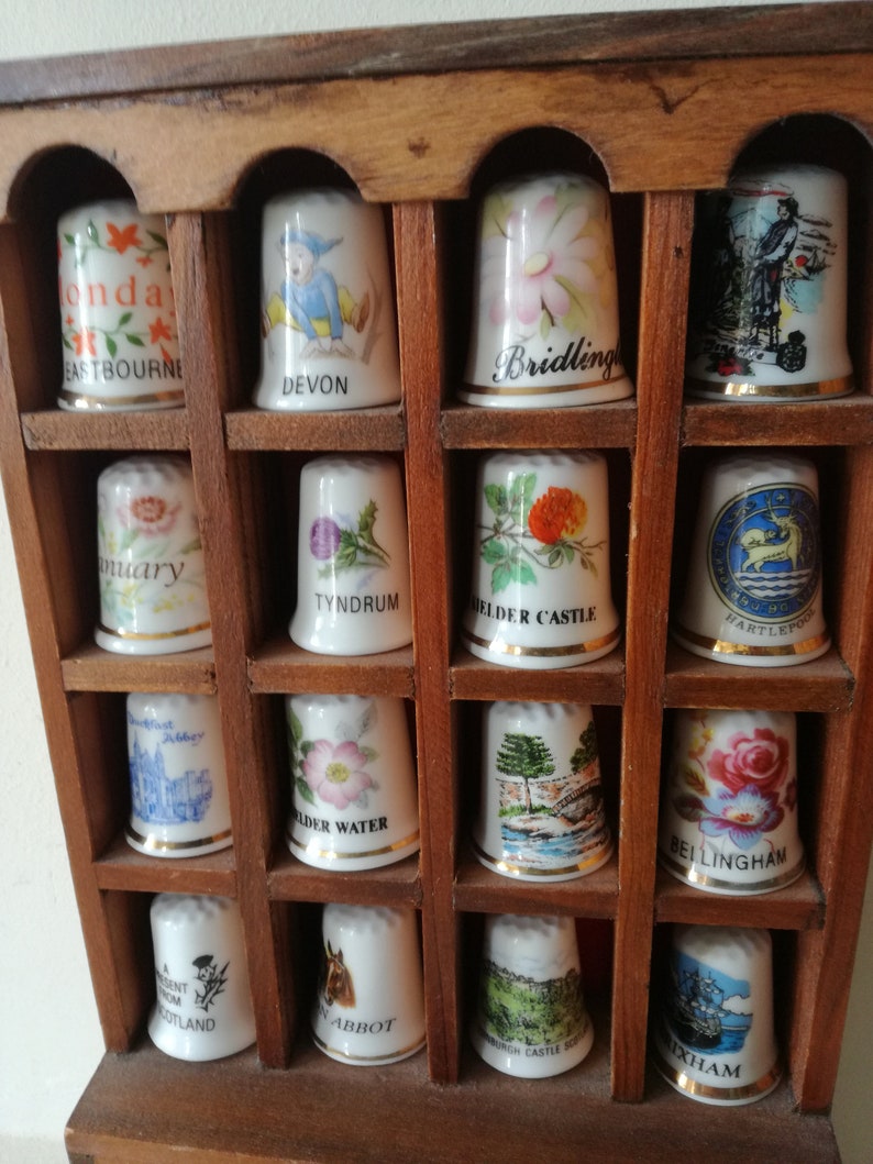 Vintage Porcelain Thimbles Collection / Set of 16 Decorative Etsy UK