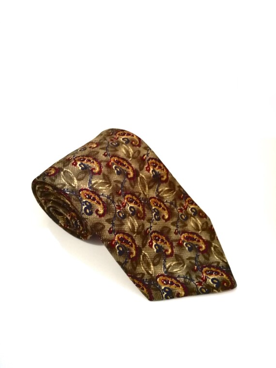 Tie / paisley  tie / clothing / Classic greenwoods / vintage tie  / menswear / vintage clothing /  gift for him / retro tie / polyester