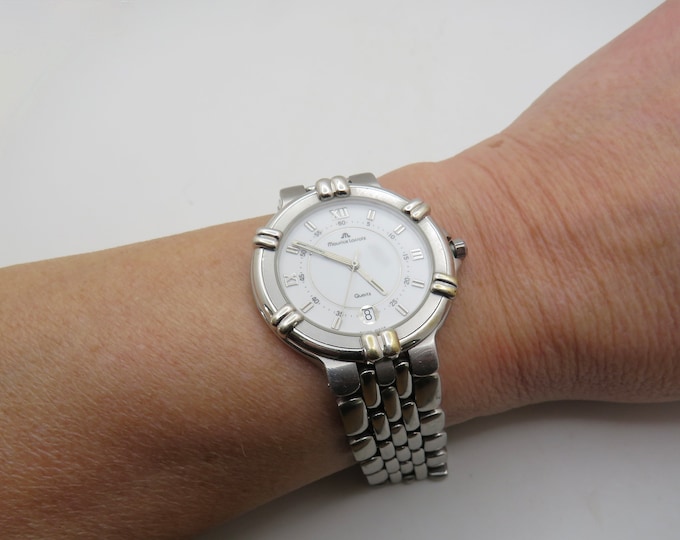 Vintage Maurice Lacroix watch / sports watch / stainless Quartz watch / gents Dress Watch /  Watch / Gift for him (R8)
