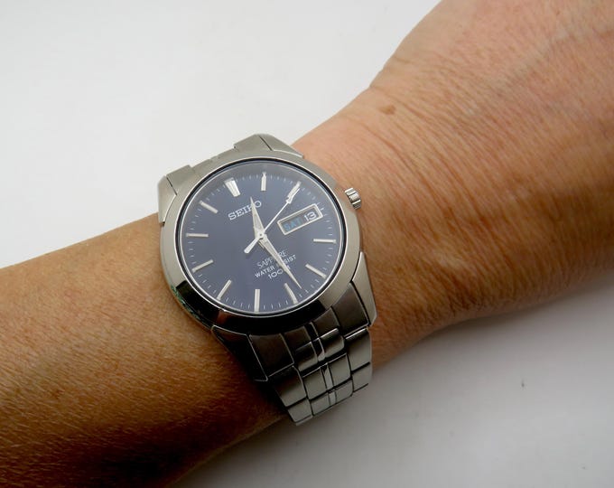 Vintage watch 100 m / seiko sports watch / stainless Quartz watch / gents Watch /  Watch / Gift for him (t26)