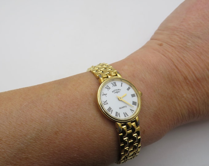 Vintage rotary gold watch / Adjustable wrist size / vintage womans  90s watch / Swiss watch / vintage Watch / watch ladies  watch (q26)