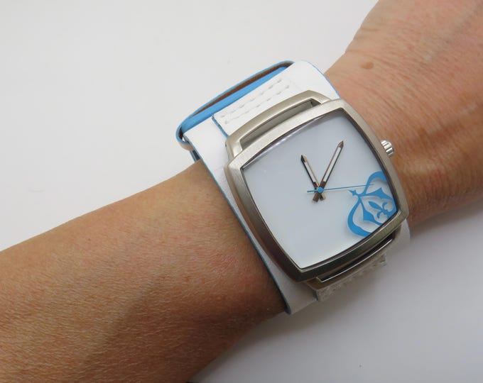 vintage chunky white cuff watch / 00s watch / quartz Watch / Next watch / vintage watch / large watch (s1)