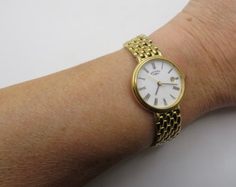 montre en or rotative vintage / taille du poignet / montre femme vintage des années 90 / montre suisse / montre vintage / montre montre dames (k30)