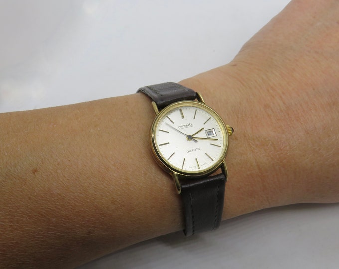 Vintage womens watch / corvette watch / Swiss watch / Ladies Rare Dress Watch /  ladies Watch /  Gift for her