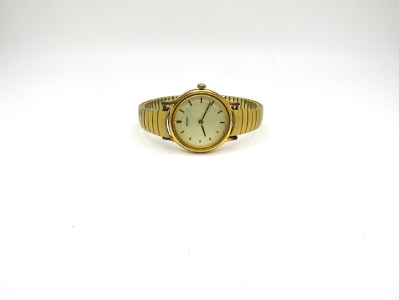 vintage gold watch / 7" wrist size watch expandin… - image 3