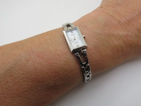 Rectangle watch /  silver Watch / accurist tank watch / womens Watch /  Gift for her (u2)
