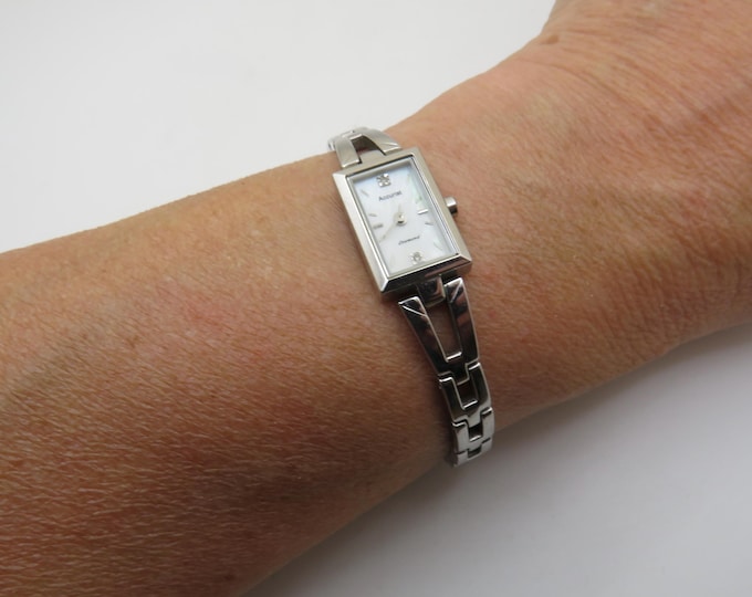 Rectangle watch /  silver Watch / accurist tank watch / womens Watch /  Gift for her (u2)