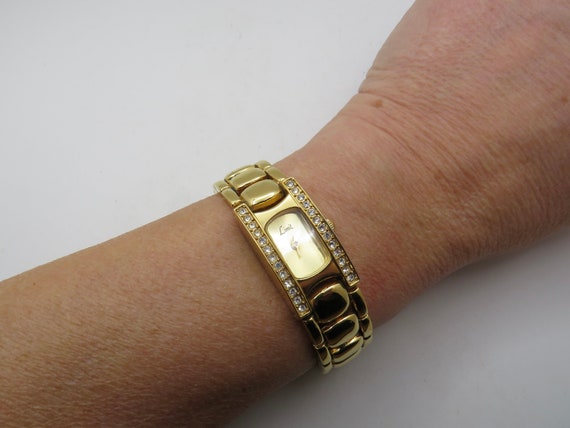 Vintage rectangle watch / 7.2" wrist Quartz watch /  gold Dress Watch / womens Watch /  Gift for her (i5)