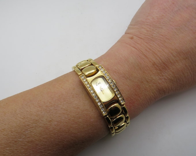 Vintage rectangle watch / 7.2" wrist Quartz watch /  gold Dress Watch / womens Watch /  Gift for her (i5)