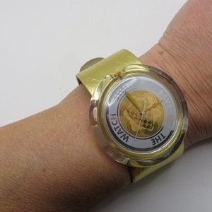 vintage pop swatch Boxed / Swatch Save the Watch  / vintage 90s Watch / gold watch (RB)