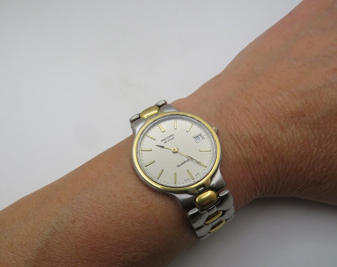 Vintage watch / Record longines Quartz watch / gold plate bi-metal watch / vintage gents Watch / watch / vintage sport  7.6" wrist / u4
