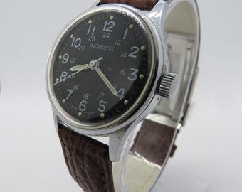 vintage Field watch / ingersoll sealion 3304 watch / Jewels / Winding watch / military watch