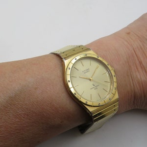 Vintage gold watch / Citizen sports Gold plated dress watch / Quartz watch / gents Gold Plated Dress Watch /  Watch / Gift for him (A27)