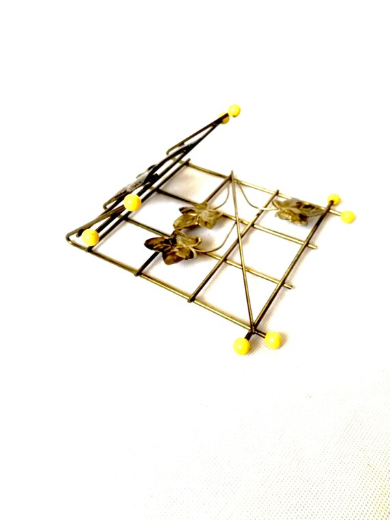 Vintage Atomic brass Butterfly /  letter holder /  Mid Century /  brass  /  KITSCH / brass butterflies / brass retro