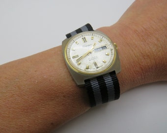 vintage Uhr mit Handaufzug / Schweizer Uhrwerk / Selten / Armbanduhr / Herrenuhr / Geschenk für Ihn F15
