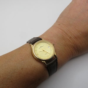 vintage gold watch / 6.8&quot; wrist size / vintage womans  90s watch / yonger & bresson watch / vintage Watch / watch ladies  watch (e15)
