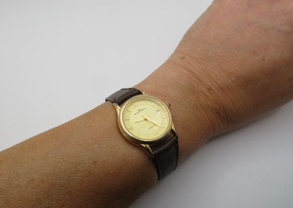 vintage gold watch / 6.8" wrist size / vintage womans  90s watch / yonger & bresson watch / vintage Watch / watch ladies  watch (e15)