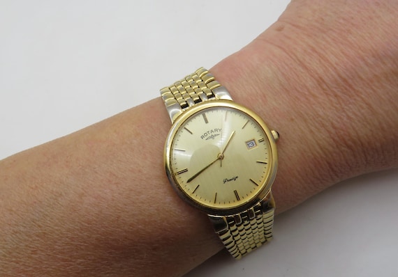 Vintage Rotary watch / Prestige Cheltenham Gold Electroplated / Swiss watch /  wrist size  7.5" 19cms / vintage sport  / gift for him e13