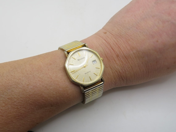 Vintage Bulova watch / Gold plated dress watch / gold Quartz watch / gents Gold Plated Rotary Dress Watch /  Watch /  Gift for him  N30