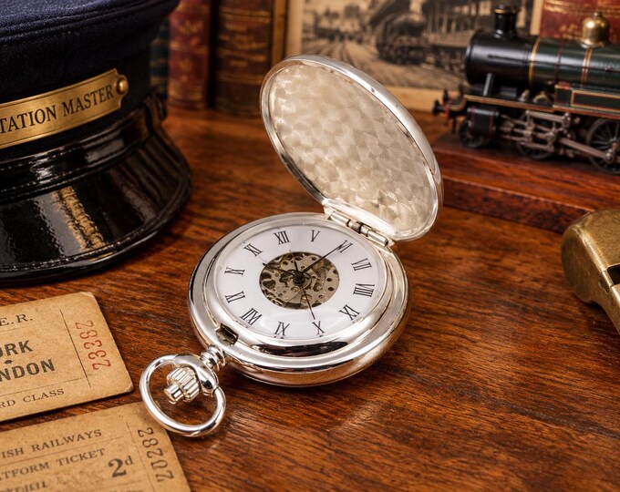 Vintage Train pocket watch / Glory of steam mechanical watch / Pendant Watch Steam train /  Gift for her (RW1)