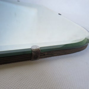 VINTAGE Lead mirror / wooden Mirror / 1940s / vintage home decor
