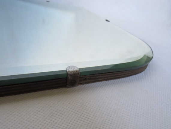 VINTAGE Lead mirror / wooden Mirror / 1940s / vintage home decor