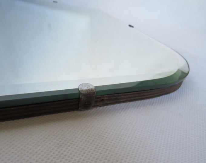 VINTAGE Lead mirror / wooden Mirror / 1940s / vintage home decor