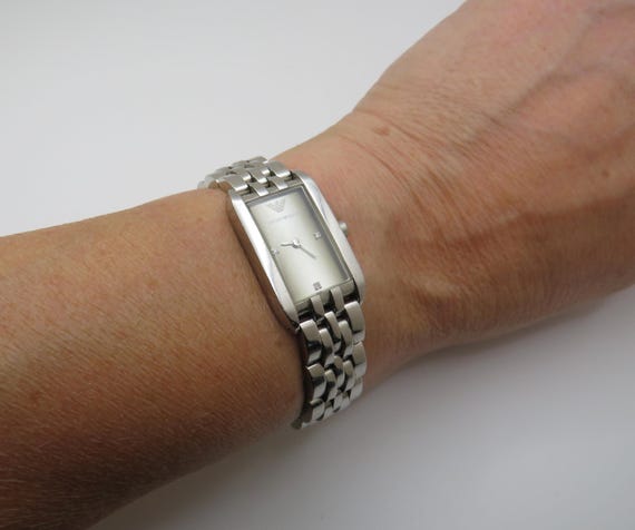 vintage watch / Armani sports dress watch  / 6.2" wrist / gift for her / square dial Watch / vintage Watch / vintage / T9