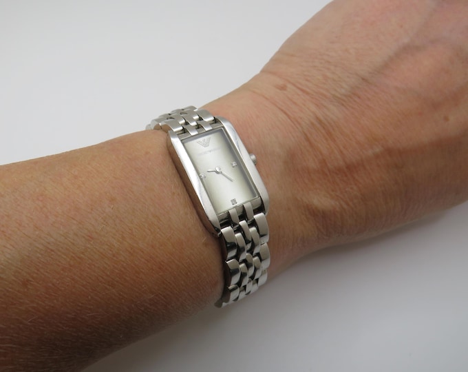 vintage watch / Armani sports dress watch  / 6.2" wrist / gift for her / square dial Watch / vintage Watch / vintage / T9