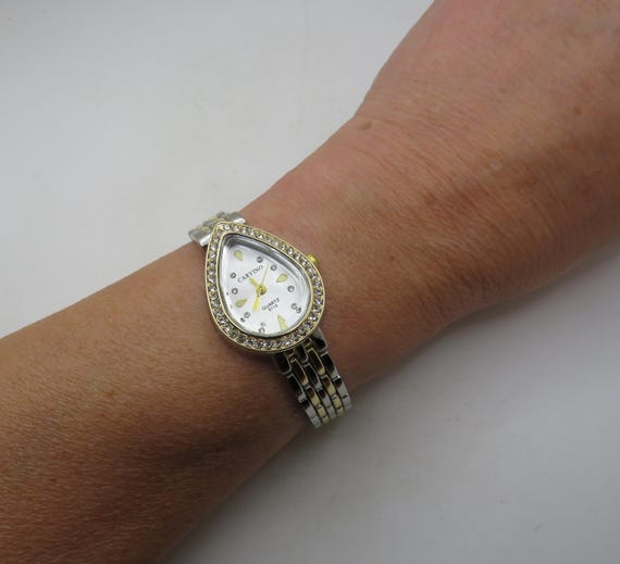 Two-Tone Snake Bracelet Watch: Gold Plated Ladies Quartz Watch (BB2)