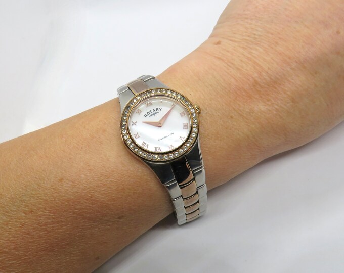 Vintage Rotary dress watch / two tone Quartz watch /  Gold Dress Watch /  Womans Watch /  Gift for her (A21)