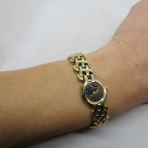 Vintage seiko watch /  large wrist 6.9" Quartz womens watch / Ladies gold Dress Watch /  tank Watch /  Gift for her