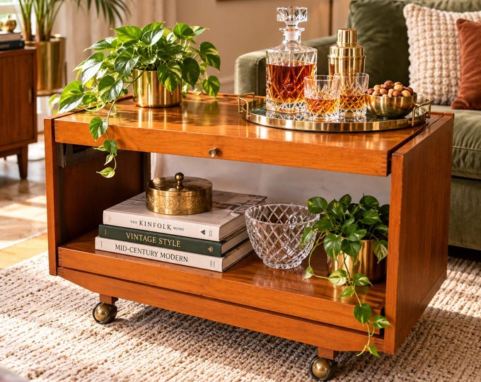 Vintage folding Coffee Table / danish wood and Formica  / Retro Teak effect / living room / retro furniture