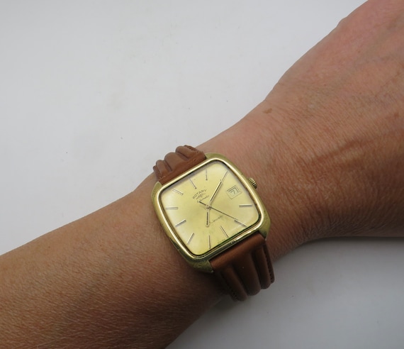 Square Watch Vintage Automatic Watch Watch Swiss Movement Rotary Winding Watch Gents Watch Gift for Him Q3 Etsy Canada