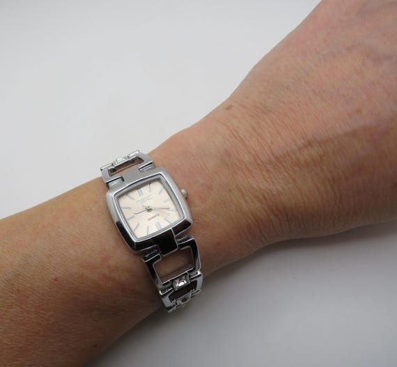 Vintage square watch / Rectangle watch / Next  Dress Watch / Large 7.5" wrist size  Watch /  Gift for her (e19)