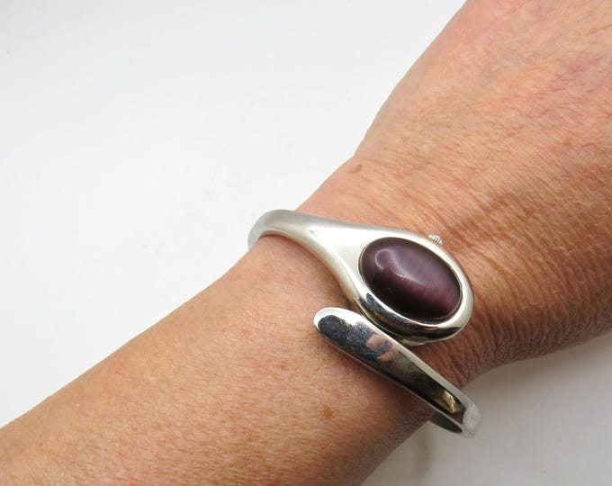 Vintage watch / covered purple dial  watch / adjustable wrist / Y2K / snake Watch /  womens Watch /  Gift for her b12