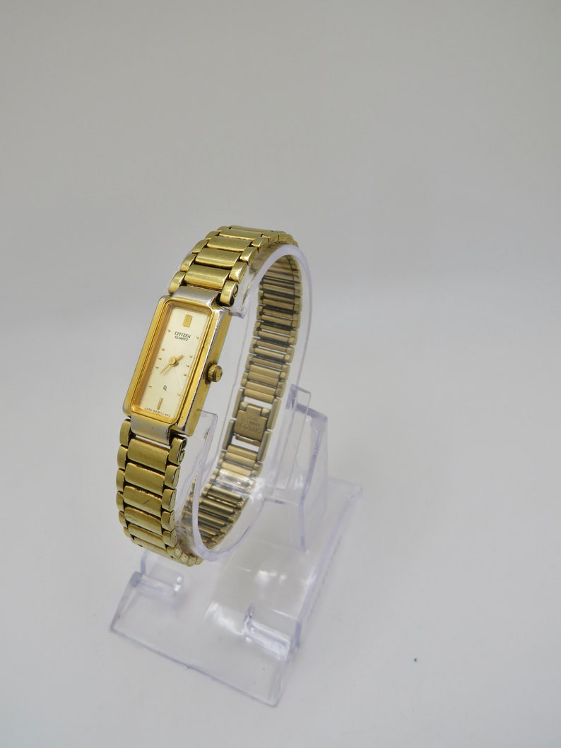 vintage citizen rectangle watch / 7.1 large wrist size / vintage womans watch / Japan watch / vintage Watch / watch ladies watch J18 image 10
