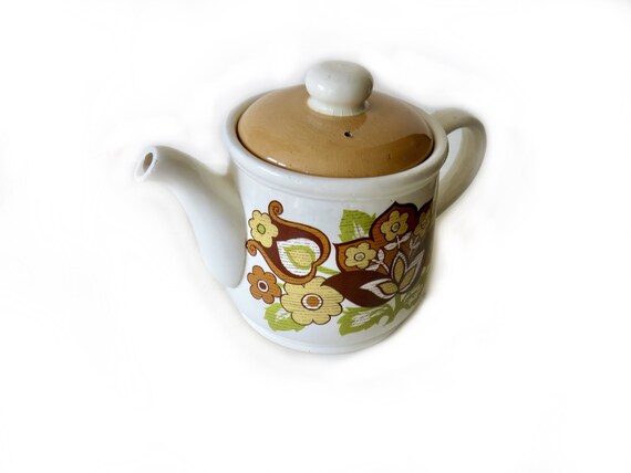 Sadler vintage stoneware teapot /  brown lid  pot / large / vintage kitchen English tea / vintage stoneware / vintage storage