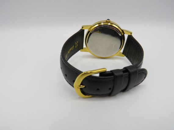 Vintage dress date gold watch / quartz watch / di… - image 8