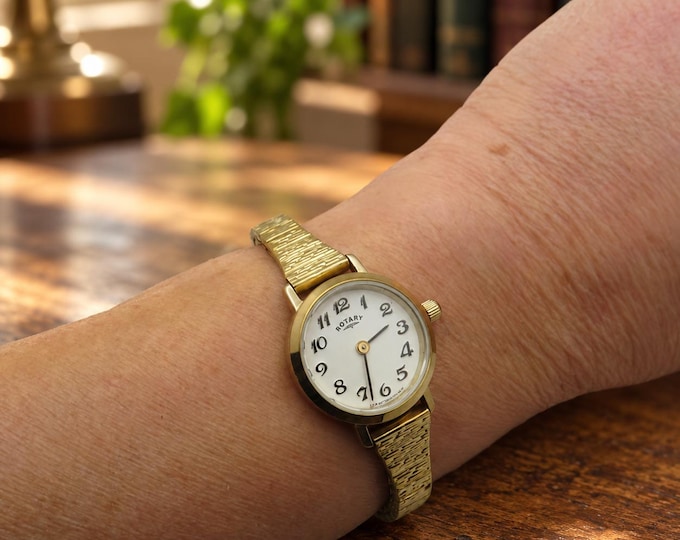Vintage watch Rotary / Gold plated dress watch / gold Quartz watch / Ladies Gold Dress Watch /  ladies Watch /  Gift for her h24